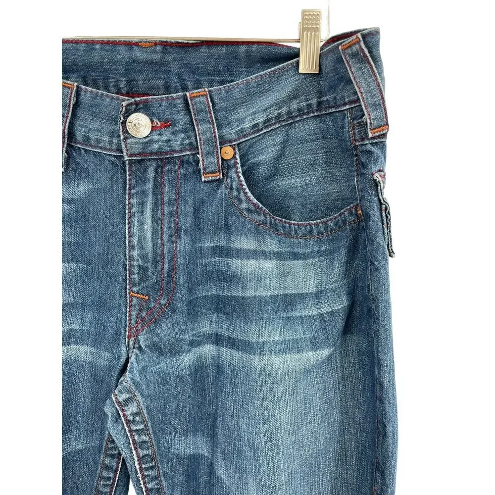 True Religion Bootcut Jeans Flap Pocket Tag reads size 33 waist measures 36